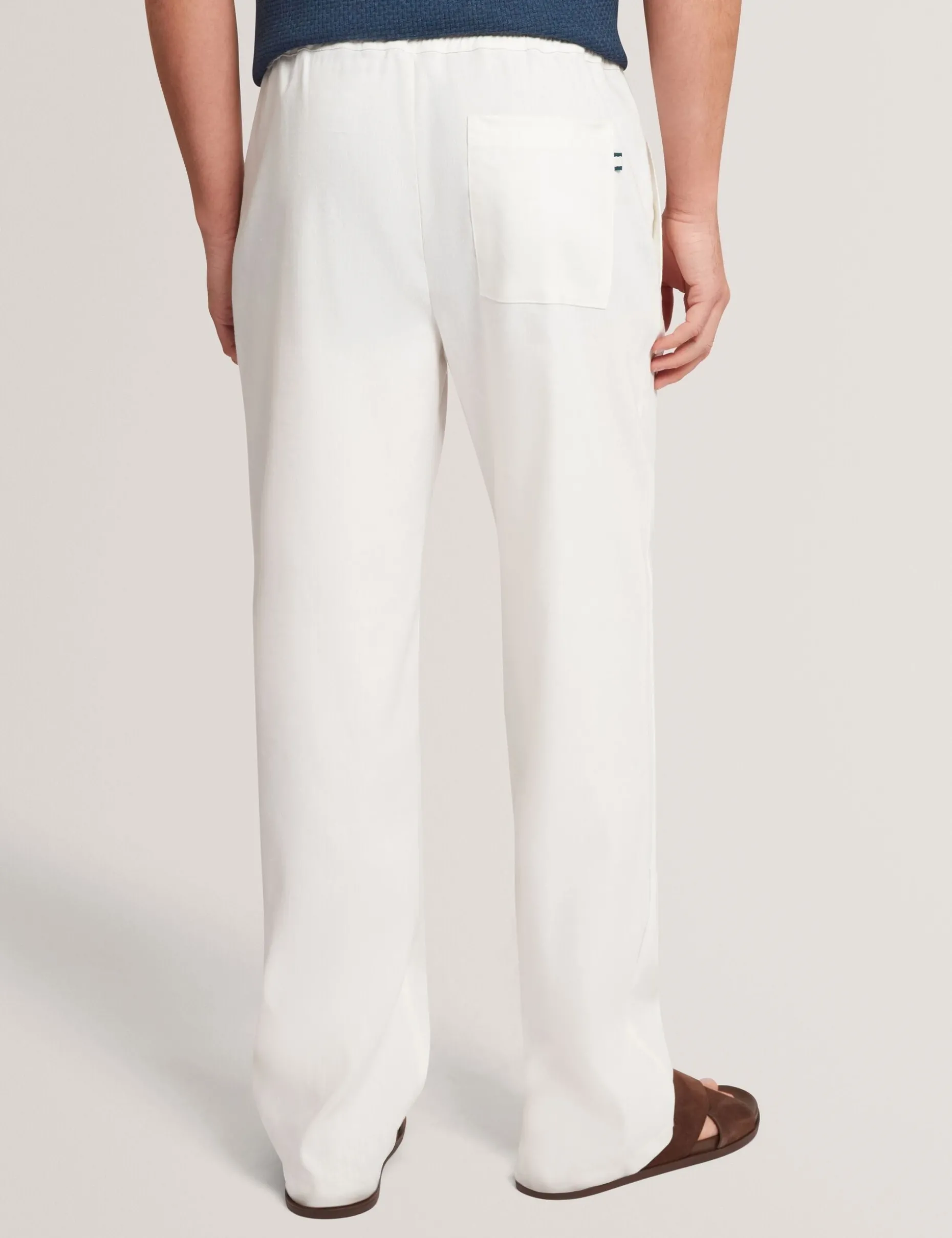 Relaxed Linen Blend Elasticated Trousers