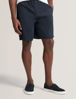 Relaxed Linen Blend Elasticated Shorts