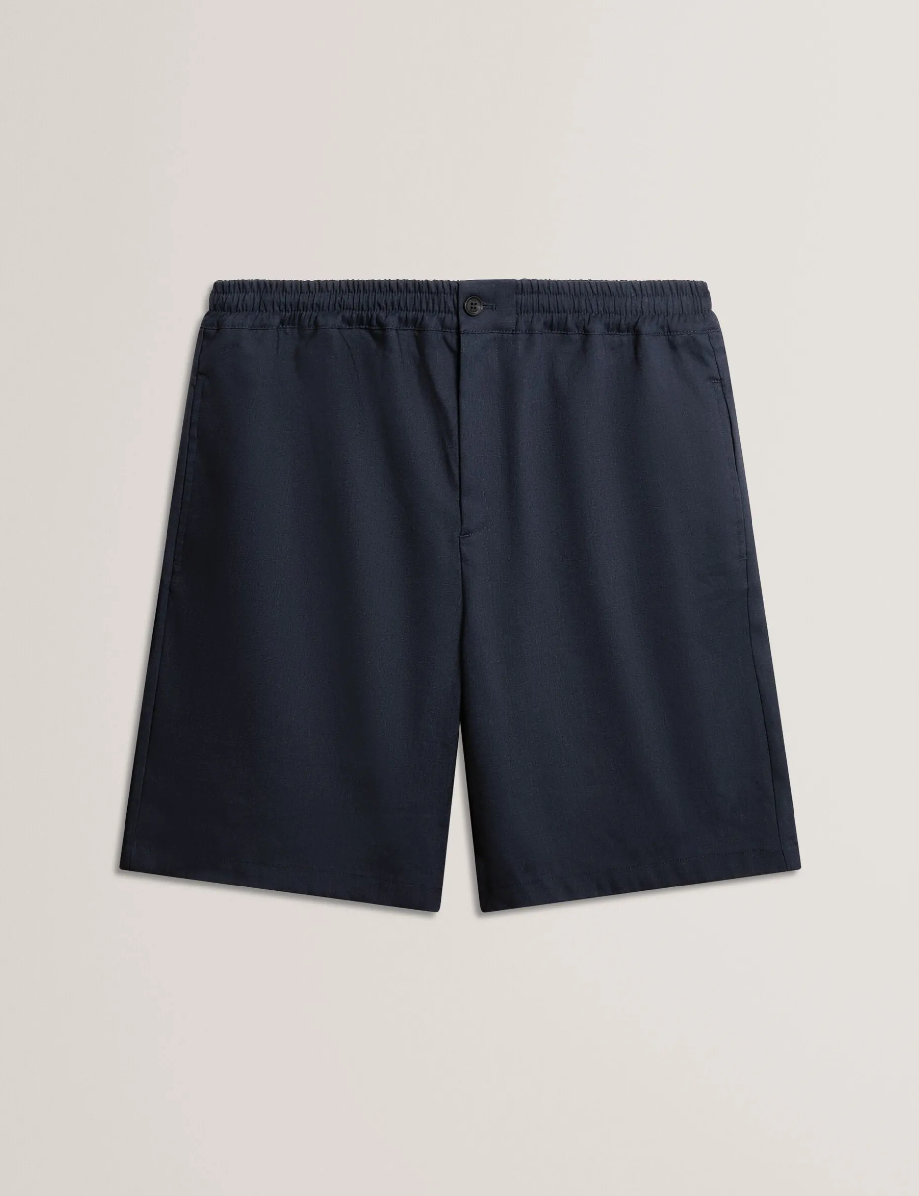 Relaxed Linen Blend Elasticated Shorts
