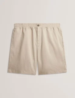 Relaxed Linen Blend Elasticated Shorts