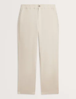 Relaxed Linen Blend Elasticated Trousers
