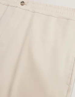 Relaxed Linen Blend Elasticated Trousers
