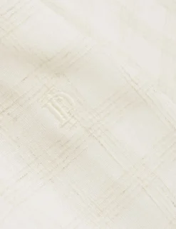 Relaxed Marl Check Linen Blend Long Sleeve Shirt