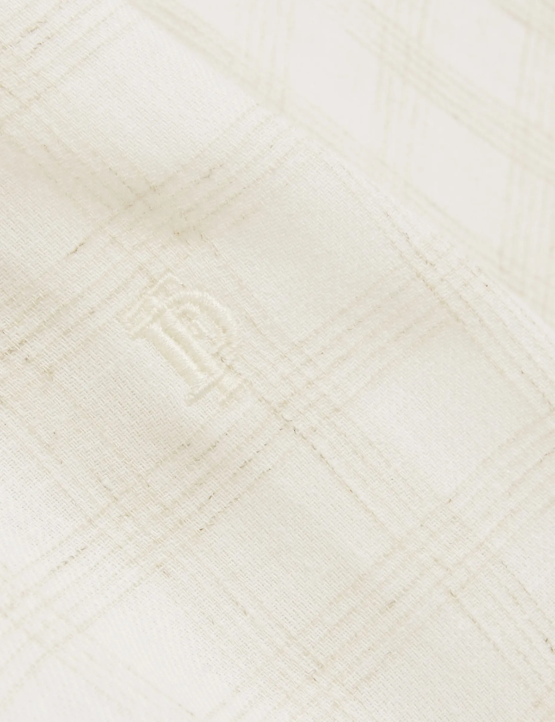 Relaxed Marl Check Linen Blend Long Sleeve Shirt