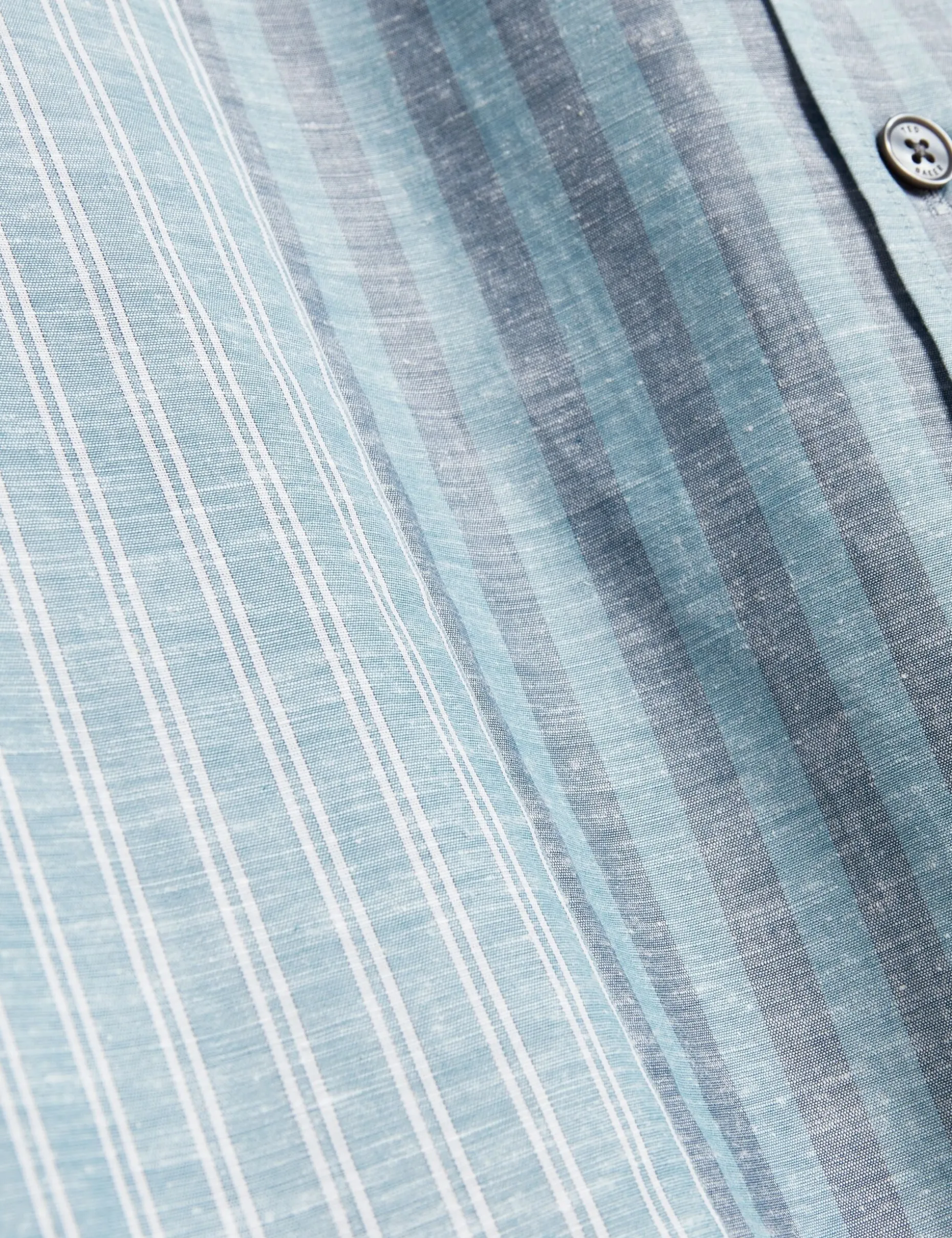 Relaxed Mixed Stripe Linen Blend Shirt