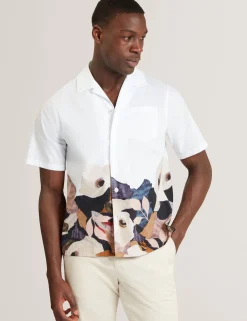Relaxed Printed Hem Cotton Resort Shirt