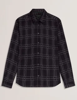 Retro Check Print Long Sleeve Shirt