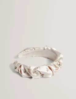 Rhinestone Ruched Satin Headband