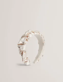 Rhinestone Ruched Satin Headband