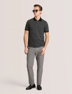 Ribbed Button Up Polo