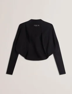 Ribbed Knit Cropped Bolero Cardigan