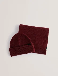 Ribbed Knit Hat And Scarf Set