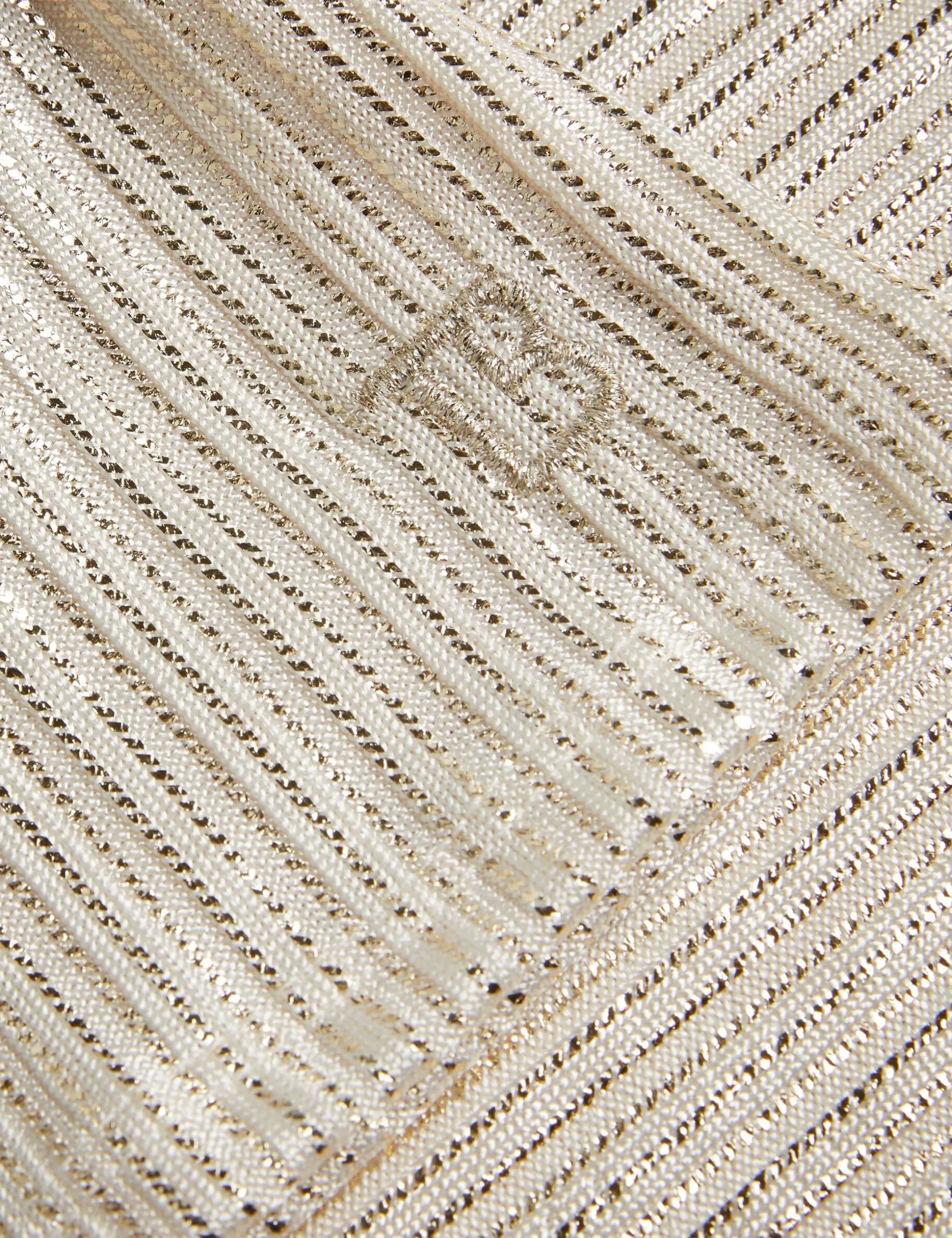Ribbed Metallic Fitted T-Shirt