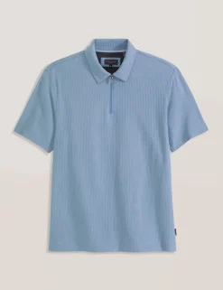 Ribbed Zip Polo