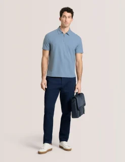 Ribbed Zip Polo