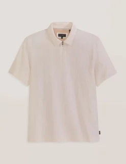 Ribbed Zip Polo