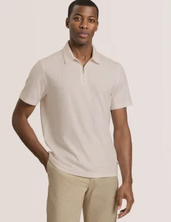 Ribbed Zip Polo