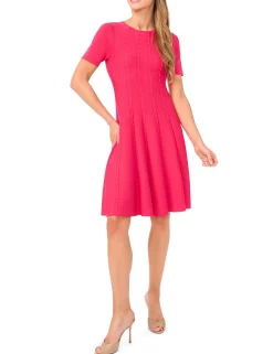 Ribbon Stitch Knit Mini Dress