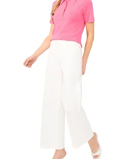 Rib Knit Short Sleeve Polo Top