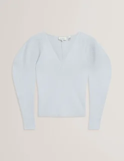 Rib Sculpt Sleeve Sweater