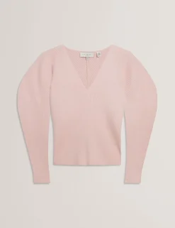 Rib Sculpt Sleeve Sweater