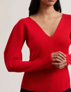 Rib Sculpt Sleeve Sweater