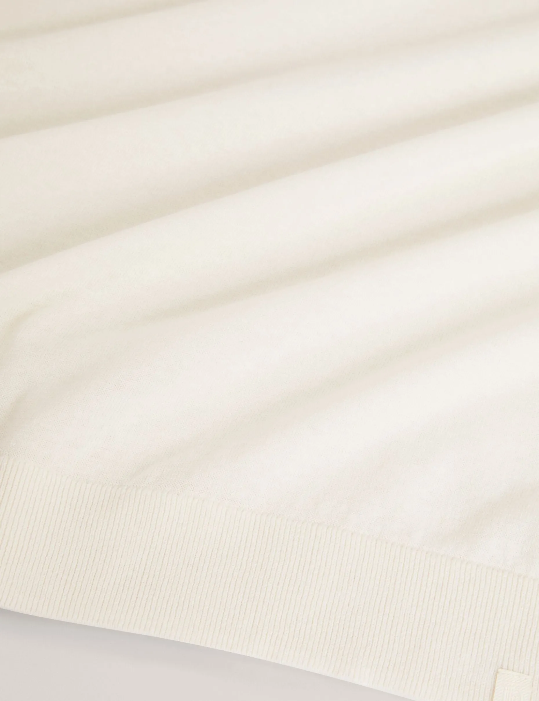 Rolled Edge Linen Blend Crew Neck Jumper
