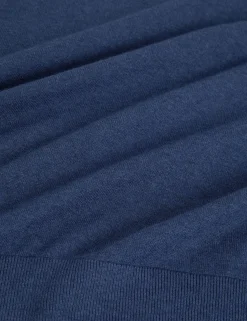 Rolled Edge Linen Blend Crew Neck Jumper