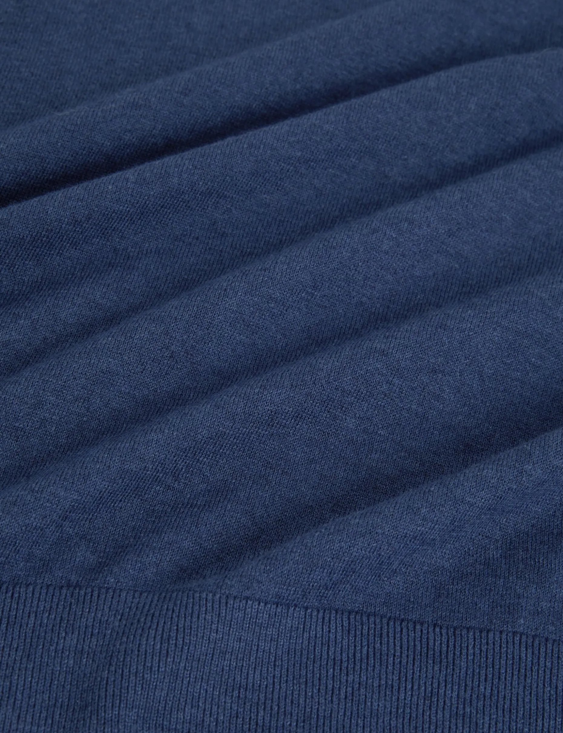Rolled Edge Linen Blend Crew Neck Jumper