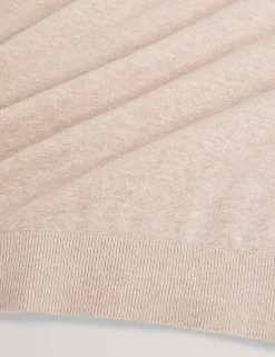 Rolled Edge Linen Blend Crew Neck Jumper