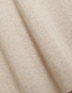 Rolled Edge Linen Blend Knit T-Shirt
