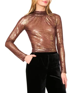 Ruched Turtleneck Top