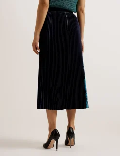 Satin Floral Midi Skirt