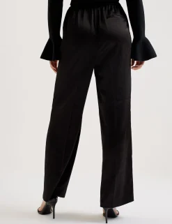 Satin Wide Leg Drawstring Joggers