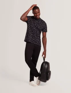 Scattered Floral Print Crew Neck T-Shirt