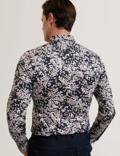 Scattered Petal Slim Long Sleeve Shirt