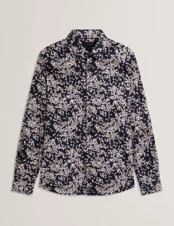 Scattered Petal Slim Long Sleeve Shirt