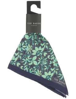 Scrolling Floral Satin Pocket Square