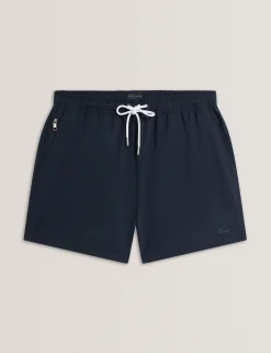 Seersucker Mid-Length Swim Shorts