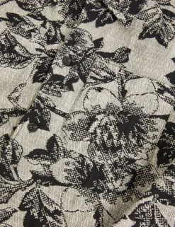 Shaded Floral Print Jacquard Overshirt