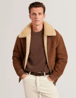 Shearling Leather Aviator Jacket