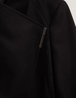 Short Belted Wool Wrap Coat