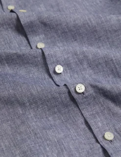 Short Sleeve Linen Cotton Woven Shirt