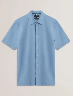 Short Sleeve Regular Linen Woven Shirt