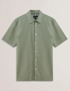 Short Sleeve Regular Linen Woven Shirt