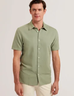 Short Sleeve Regular Linen Woven Shirt