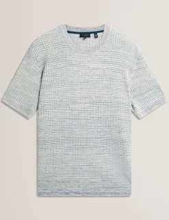 Short Sleeve Relaxed Fit Textured Knit T-Shirt