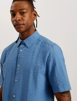 Short Sleeve Seersucker Shirt