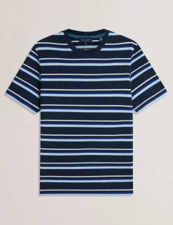 Short Sleeve Textured Striped T-Shirt