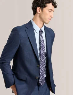 Single Breasted Two Button Notch Fully Fashioned Plaid Suit Jacket